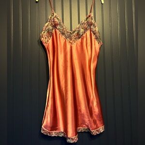Vintage Pink Lace Trim Slip Dress/Nightie